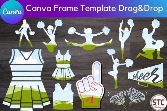 12 Cheerleader Canva Frame Bundle: Your Design Shortcut