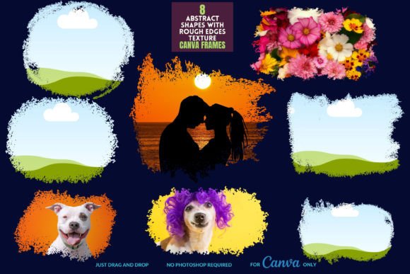 8 Rough Edge Canva Frames for Modern Organic Design