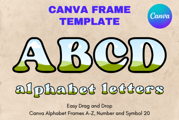 Canva Letters Frame Alphabet Template_20: Design Custom Letters