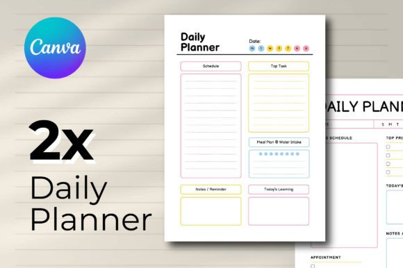 Color Full Daily Planner Canva Editable: Your Productivity, Styled