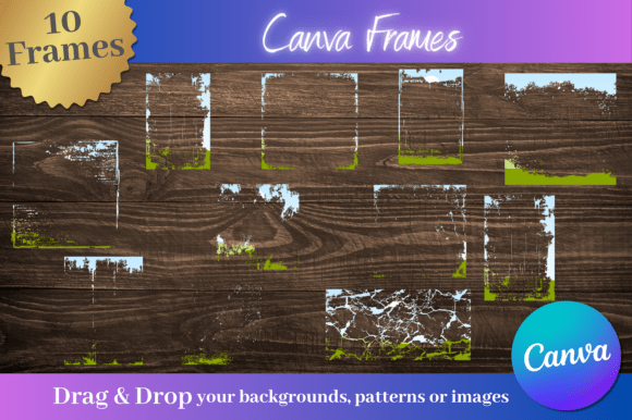 Elevate Designs with 10 Distressed Grunge Canva Frame Borders