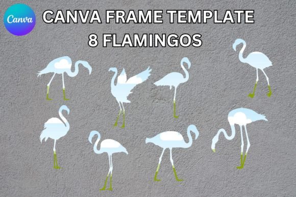Flamingo Canva Frame Template: Instant Tropical Charm