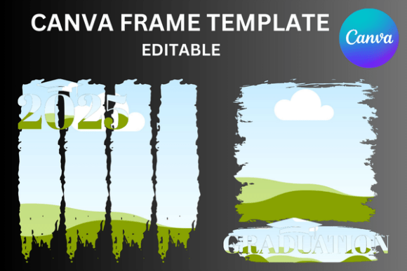 Graduation Brushstroke Canva Frame: Instant Celebration Design