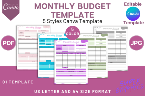 Master Your Finances with the Monthly Budget Planner Canva Template V2