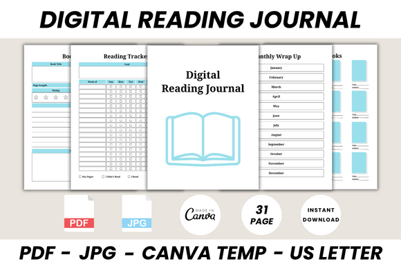 Master Your Reading Habit with a Digital Reading Journal Canva Template