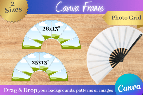 Photo Grid Canva Clack Fan Template: Dynamic Design for Any Project
