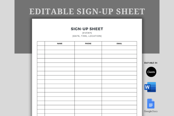 Streamline Any Event with Editable Sign-Up Sheet Templates